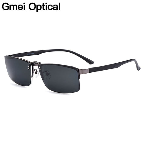 Gmei Optical Men Square Titanium Alloy Glasses Frame Ultralight Polarized Clip on Sunglasses Optical Eyewear S9336