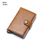2019 Rfid Card Holder Men Wallets RFID Money Bag Male Vintage Black Short Purse Small Leather Slim Wallets Mini Wallets Thin