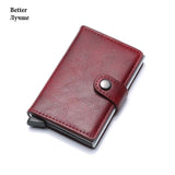 2019 Rfid Card Holder Men Wallets RFID Money Bag Male Vintage Black Short Purse Small Leather Slim Wallets Mini Wallets Thin