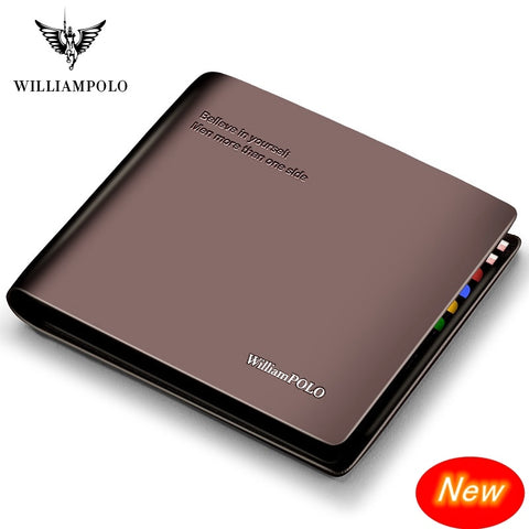 WilliamPolo short Wallet mens slim Credit Card Holder Bifold Genuine Leather Multi Card Case Slots Cowhide Leather Wallet